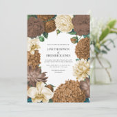 Sand Dune, Copper Glow & Hazelnut Cream Wedding Einladung (Stehend Vorderseite)