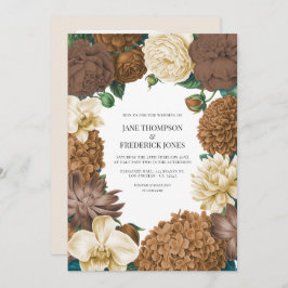 Sand Dune, Copper Glow & Hazelnut Cream Wedding Einladung
