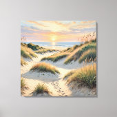 Sand Dune Footprints Leinwanddruck (Vorderseite)