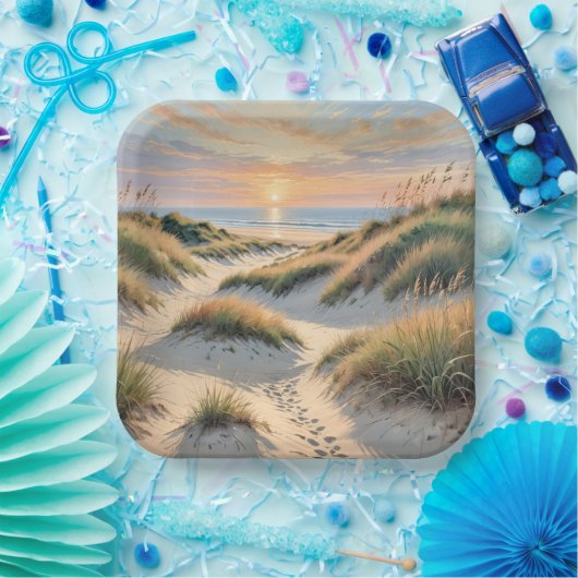 Sand Dune Footprints Pappteller (Party)