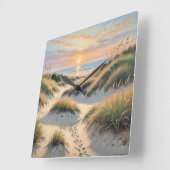 Sand Dune Footprints Quadratische Wanduhr (Winkel)