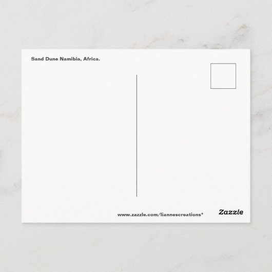 SAND DUNE NAMIBIA AFRIKA POSTKARTE (Rückseite)