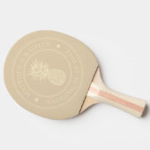 Sand Dune Pineapple Wedding Crest & Names Tischtennis Schläger (Seitenansicht)