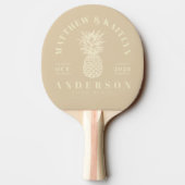 Sand Dune Tropical Pineapple Wedding Crest Tischtennis Schläger (Rückseite)