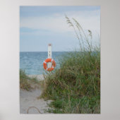 Sand Düne und Life Ring Beach Seascape Florida Poster (Vorne)