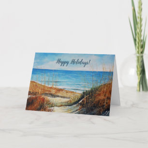 Sand Dunes Beach Shoreline Malerei Holiday Card Feiertagskarte