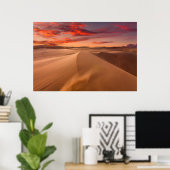 Sand Dunes in the Desert at Sunset Poster (Heimbüro)