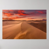 Sand Dunes in the Desert at Sunset Poster (Vorne)