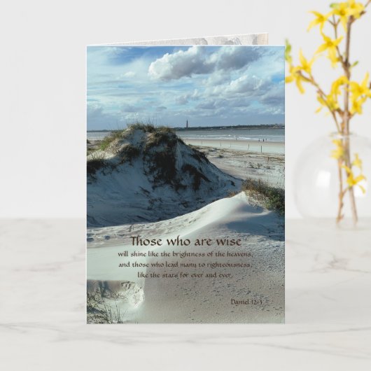 Sand Dunes Lighthouse Pastor Wertschätzung Karte (Gelbe Blume)