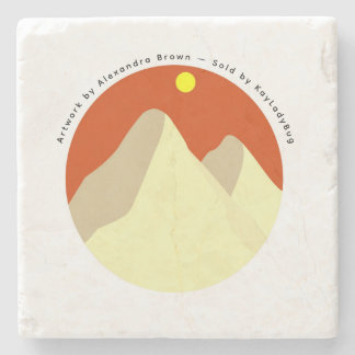 Sand Dunes Sunset Stone Coaster – Orange Sky Home  Steinuntersetzer