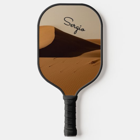 Sand Dunes Wüste Landschaft Personalisiertes Skrip Pickleball Schläger (Vorderseite)