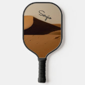 Sand Dunes Wüste Landschaft Personalisiertes Skrip Pickleball Schläger (Rückseite)
