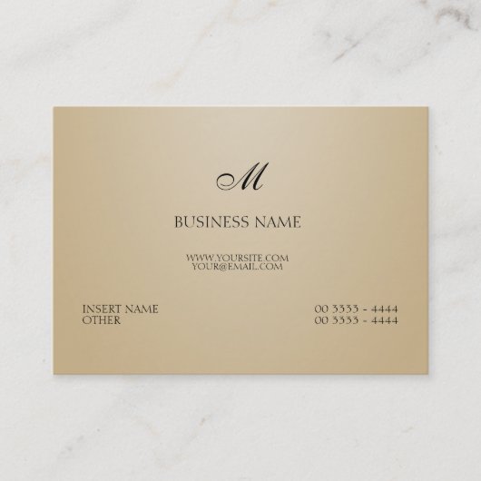 Sand Elegant und Monogramm Visitenkarte (Vorderseite)