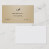Sand elegant und Monogramm Visitenkarte (Vorne/Hinten)