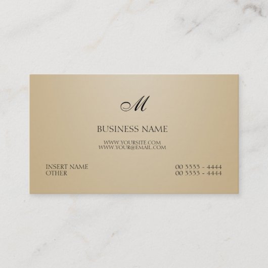 Sand elegant und Monogramm Visitenkarte (Vorderseite)