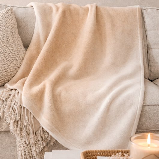 Sand Elfenbein Fade Fleece-Decke Fleecedecke