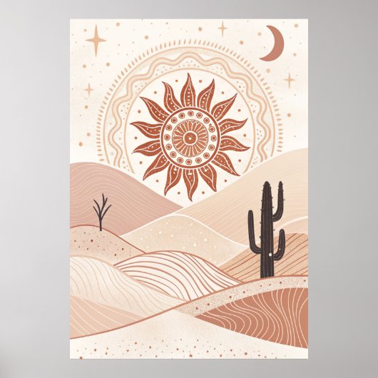 Sand flüstern: Ein Mandala Sunrise Poster (Vorne)