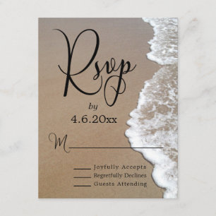 Sand & Foam Beach Foto & Typografy Wedding RSVP