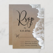 Sand & Foam Beach Foto & Typografy Wedding RSVP (Vorne/Hinten)