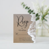 Sand & Foam Beach Foto & Typografy Wedding RSVP Karte (Stehend Vorderseite)