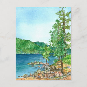 Sand Habor Lake Tahoe Aquarellmalerei Postkarte