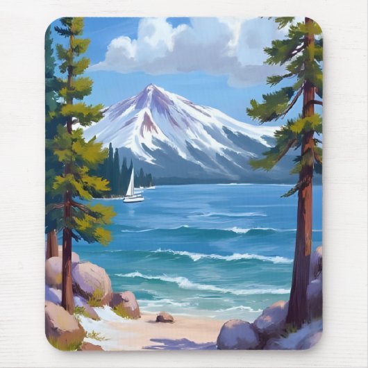 Sand Harbor Beach Lake Tahoe Malerei Mousepad (Vorne)