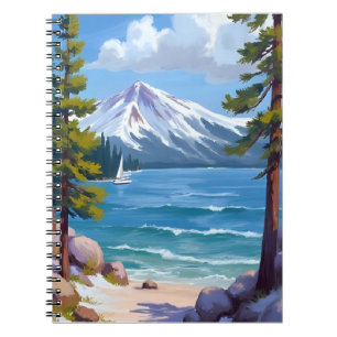 Sand Harbor Beach Lake Tahoe Malerei Notizblock