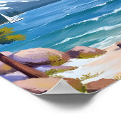 Sand Harbor Beach Lake Tahoe Malerei Poster (Ecke)