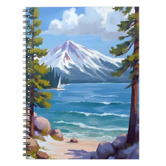 Sand Harbor Beach Lake Tahoe Painting Notizblock (Vorderseite)