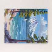 Sand Harbor Beach Lake Tahoe Painting Puzzle (Horizontal)