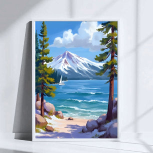 Sand Harbor Strand Lake Tahoe Malerei Poster