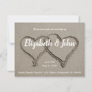 Sand Hearts Beach Hochzeitseinladungen Einladung