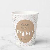 Sand Hearts Boho Minimalistisch Baby Dusche Pappbecher (Rückseite)