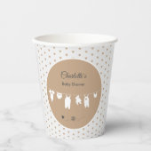 Sand Hearts Boho Minimalistisch Baby Dusche Pappbecher (Vorderseite)