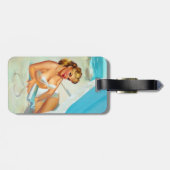 Sand-Herz-Button oben Gepäckanhänger (Rückseite horizontal)