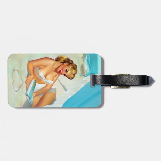 Sand-Herz-Button oben Gepäckanhänger (Rückseite horizontal)