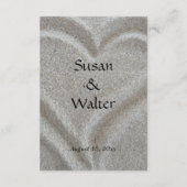 Sand-Herz-Strand-Hochzeits-Empfangs-Karte Begleitkarte (Rückseite)