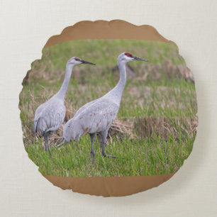 Sand Hill Cranes Pillow Rundes Kissen