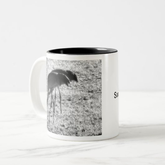 Sand Hill Cranes Zweifarbige Tasse (Vorderseite Links)