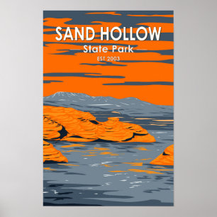 Sand Hollow Staat Park Utah Vintag Poster