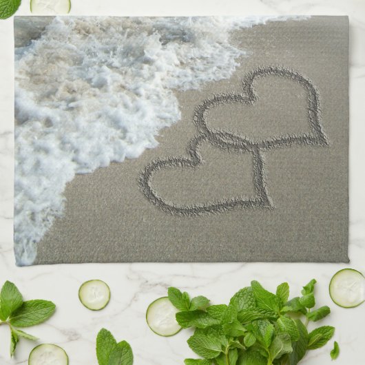 Sand Hört am Strand Geschirrtuch (Gefaltet)