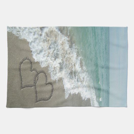 Sand Hört am Strand Geschirrtuch (Horizontal)