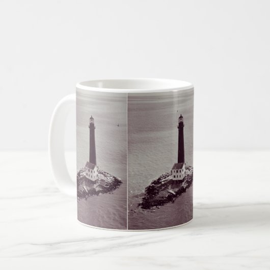 Sand-Insel-Leuchtturm Kaffeetasse (Vorderseite Links)
