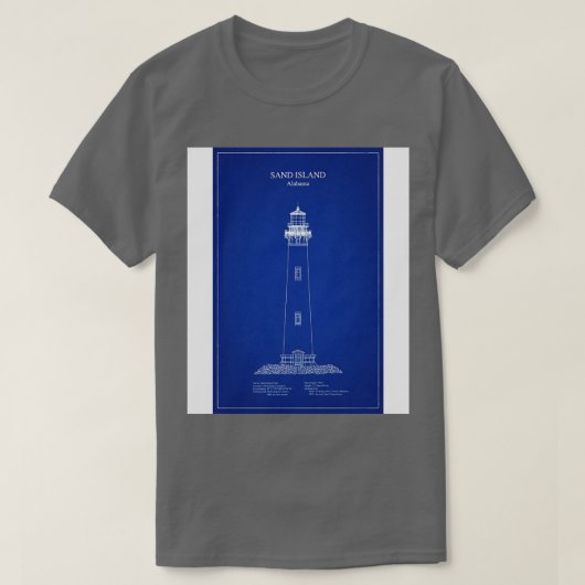 Sand Island Lighthouse Alabama AD Thirt T-Shirt (Design vorne)