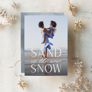 Sand ist das Weihnachtsfest an der Neuen Schneeküs Feiertagskarte