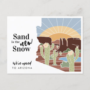 Sand ist der Neue Schnee Arizona Neue Adresse Ankündigungspostkarte