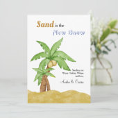 Sand ist die neue Weihnachtskarte Einladung (Stehend Vorderseite)