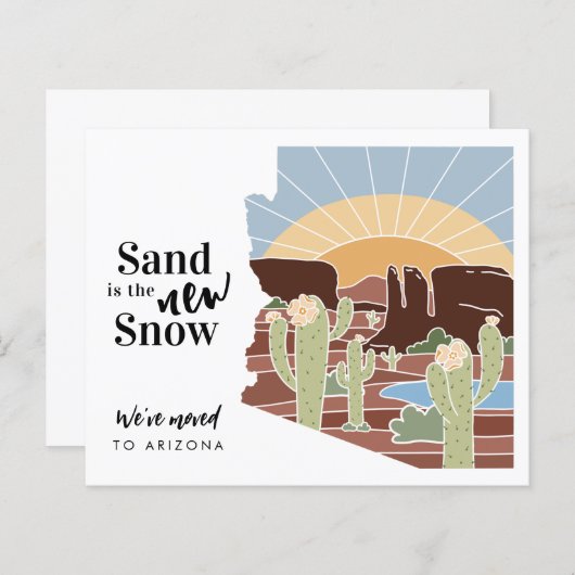 Sand ist die New Snow Arizona New Address Card (Vorne/Hinten)