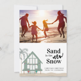 Sand ist die Weihnachtskarte des New Snow Fotos Feiertagskarte