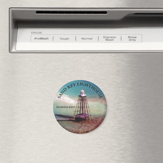 Sand Key Lighthouse Florida Round Magnet (In Situ (Geschirrspüler))